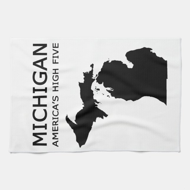 Michigan. America's High Five Tea Towel (Horizontal)