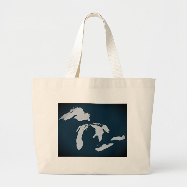 Michigan and the Great Lakes Large Tote Bag (Front)