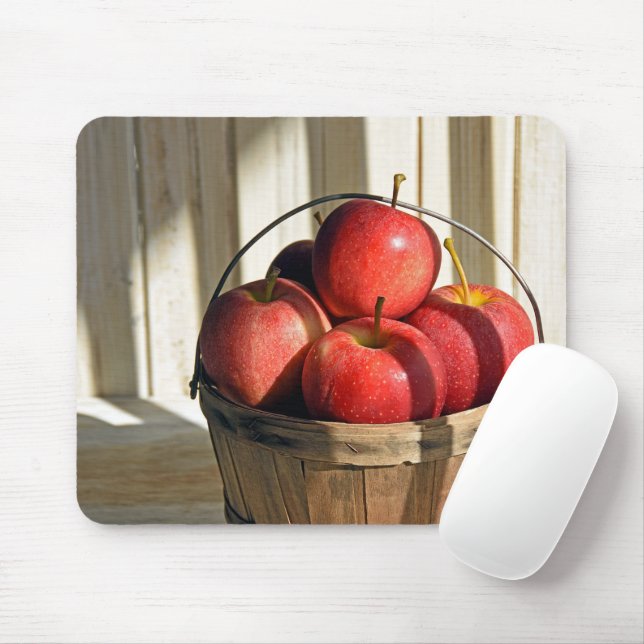 Michigan Apples In Basket Mouse Mat (With Mouse)