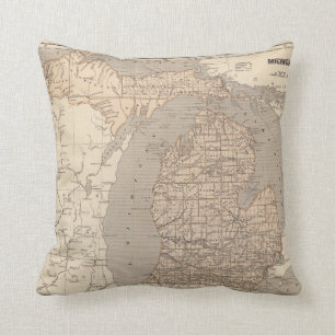 Michigan Atlas Map Cushion