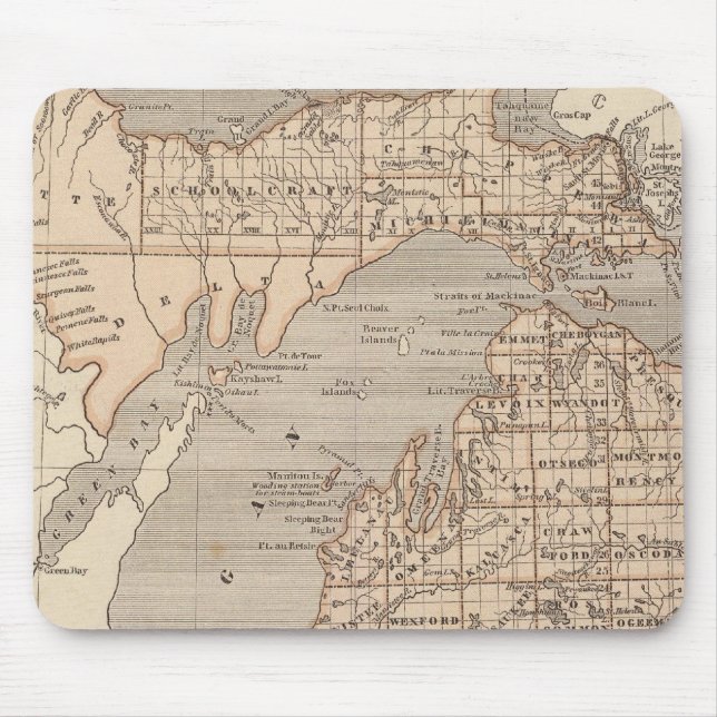 Michigan Atlas Map Mouse Mat (Front)