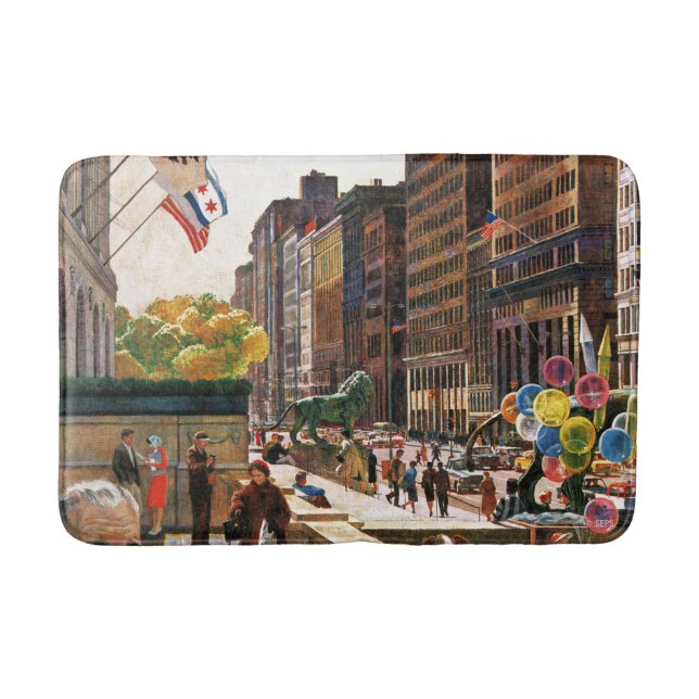 Michigan Avenue, Chicago by John Falter Bath Mat (Front)