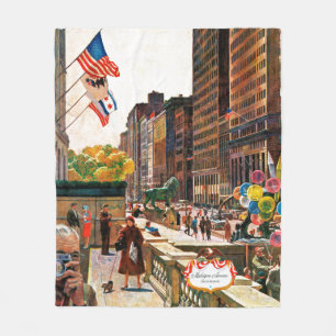 Michigan Avenue, Chicago by John Falter Fleece Blanket