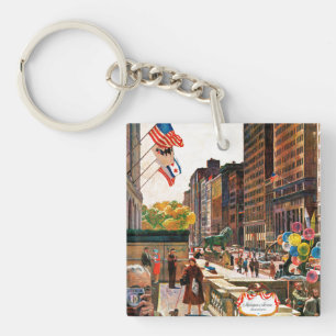 Michigan Avenue, Chicago by John Falter Key Ring