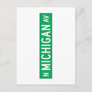 Michigan Avenue, Chicago, IL Street Sign Postcard