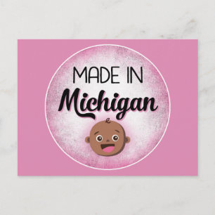 Michigan Baby Funny Pink African American Black Postcard