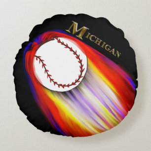 MICHIGAN BASEBALL ROUND CUSHION