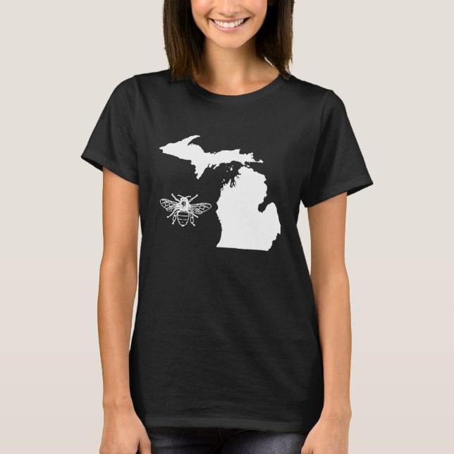 Michigan Bee Lover Shirt Beekeeper Beekeeping (Front)