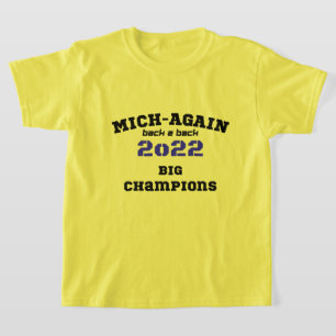 Michigan big champions back 2 back 2022 navy T-Shirt
