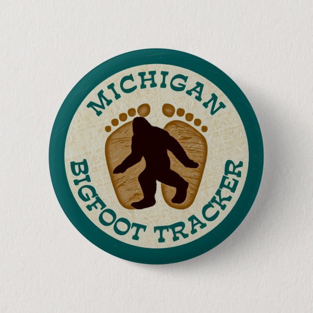 Michigan Bigfoot Tracker 6 Cm Round Badge (Front)