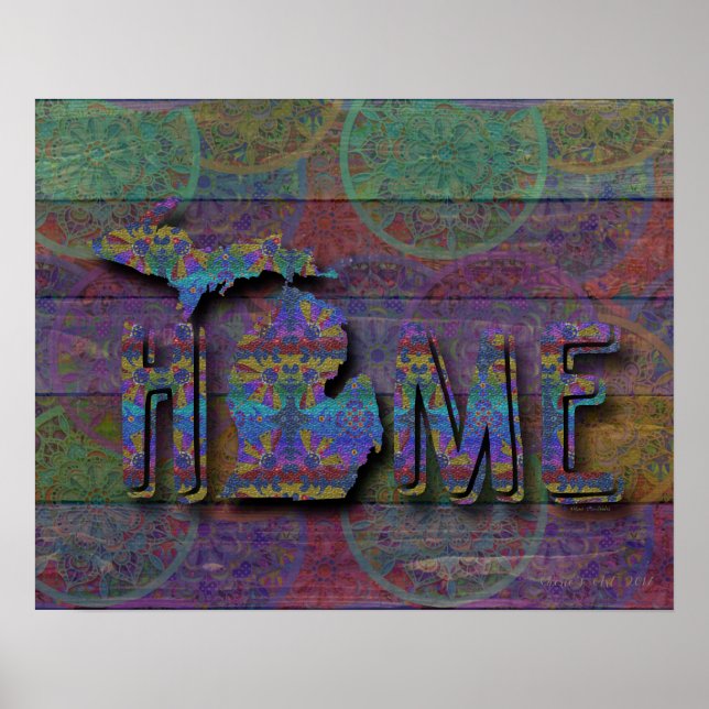 Michigan | Boho Style Poster (Front)