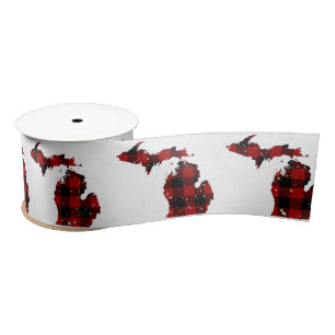 Michigan Buffalo Plaid Satin Ribbon