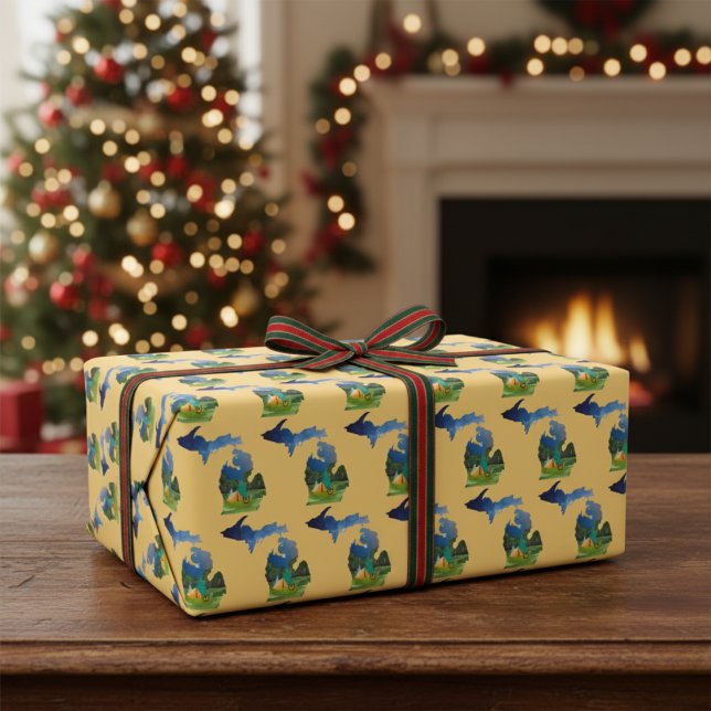 Michigan Campground Adventure Wrapping Paper (Michigan Campground Adventure Wrapping Paper)