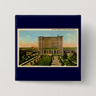 Michigan Central Station Detroit, Michigan 15 Cm Square Badge