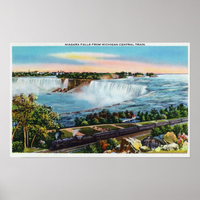 Michigan Central Train View of Niagara Falls Poster (Front)