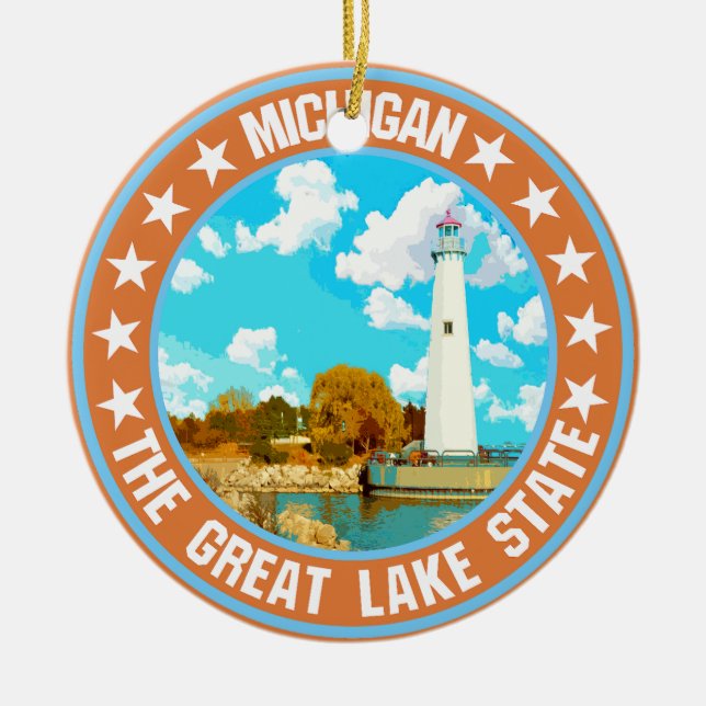 Michigan                                           ceramic tree decoration (Front)