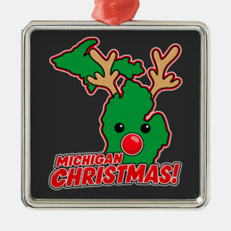Michigan Christmas Reindeer Metal Tree Decoration