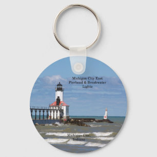Michigan City East Pier & Bkw Lights key chain
