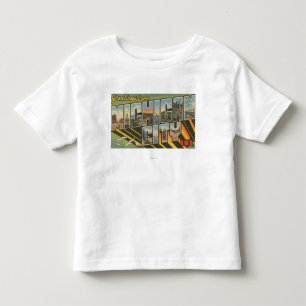 Michigan City, Indiana - Large Letter Scenes Toddler T-Shirt