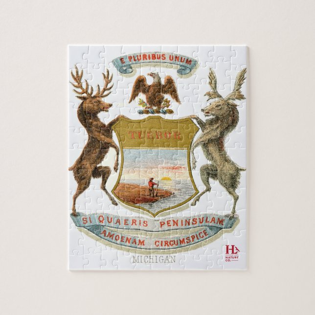 Michigan Coat of Arms Jigsaw Puzzle (Vertical)