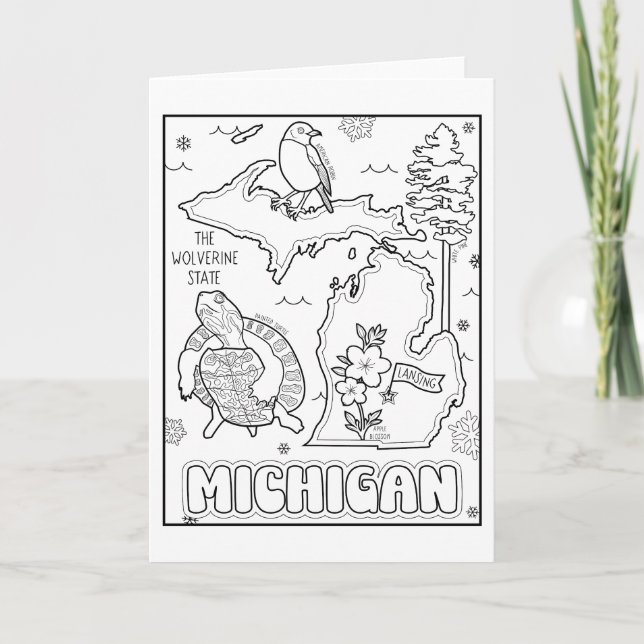 michigan colour me collage holiday card (Front)