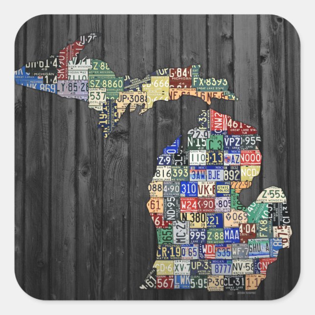 Michigan Counties License Plate Art Sticker (Front)
