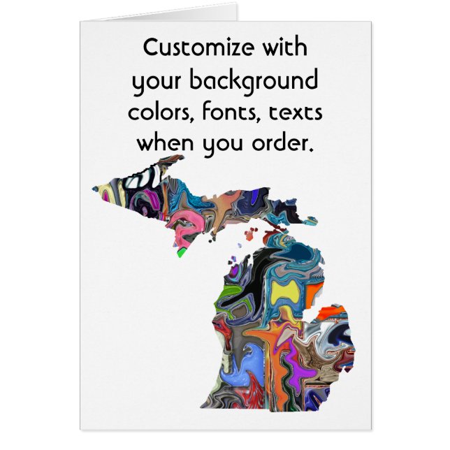 Michigan Customise colourful card how you like (Front)