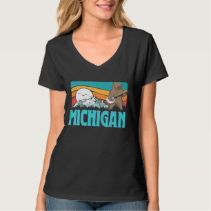 Michigan Cute Banjo Bear Graphic T-Shirt