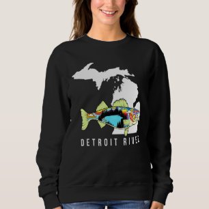 Michigan Detroit River Walleye Fishing Freshwater Sweatshirt