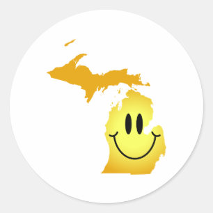 Michigan Face Classic Round Sticker
