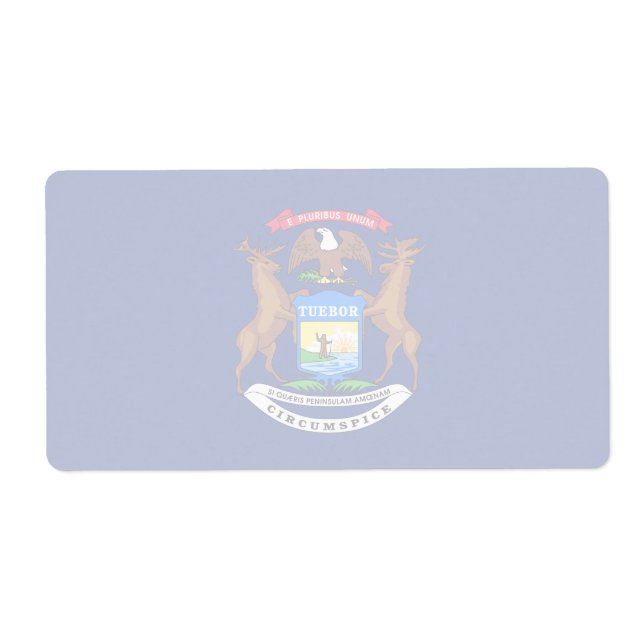 Michigan Faint Flag Shipping Label (Front)
