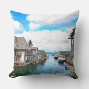 Michigan Fish Town Painting Cushion