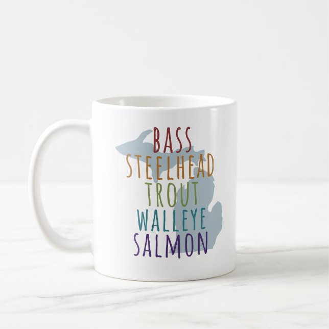 Michigan Fishing Mitten State Mug (Left)