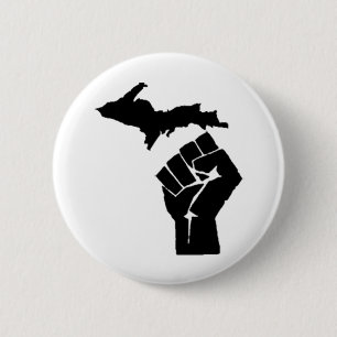 Michigan Fist 6 Cm Round Badge