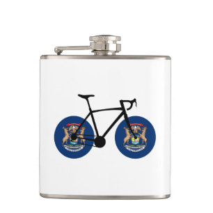 Michigan Flag Cycling Hip Flask