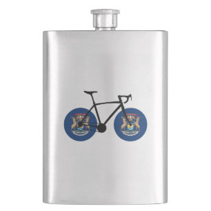 Michigan Flag Cycling Hip Flask