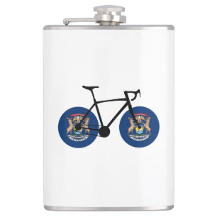 Michigan Flag Cycling Hip Flask