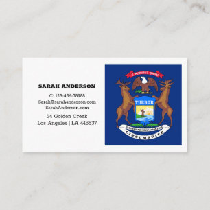 Michigan Flag Elegant Business Cards / USA