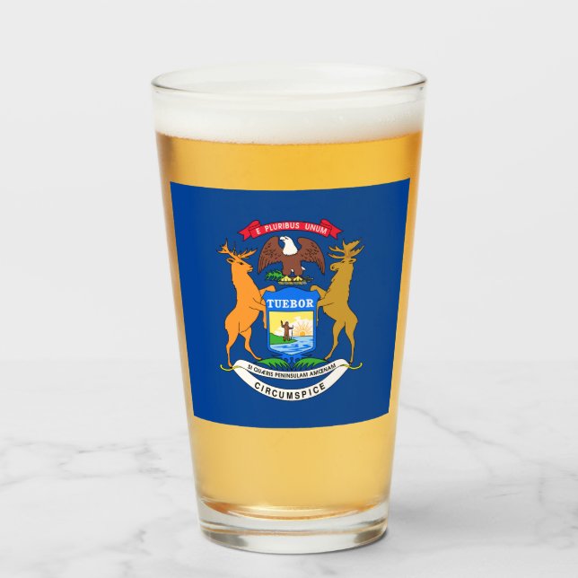 Michigan flag     glass (Front Filled)