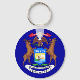 Michigan Flag Key Ring