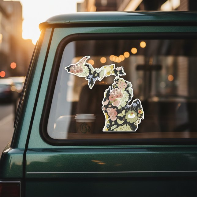 Michigan Floral Sticker (Carry the beauty of the Mitten wherever you roam.)