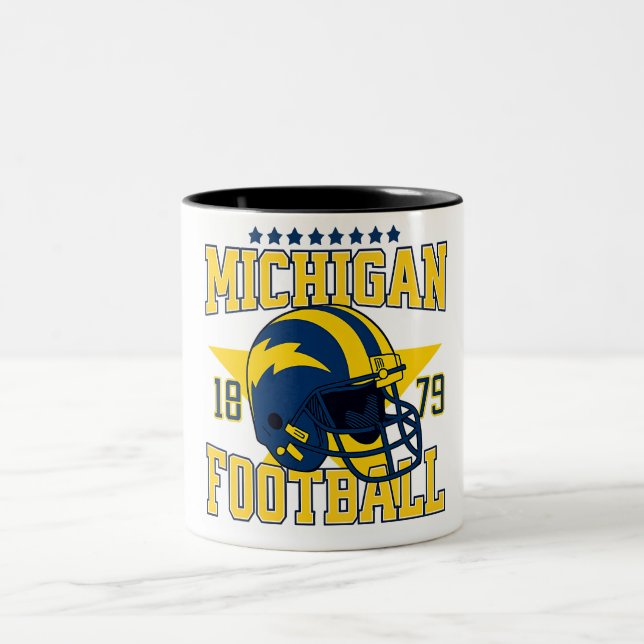 Michigan Football Helmet Vintage College Mug (Center)