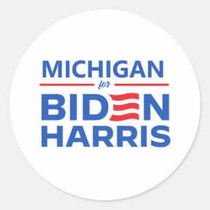 Michigan for Biden Harris Classic Round Sticker