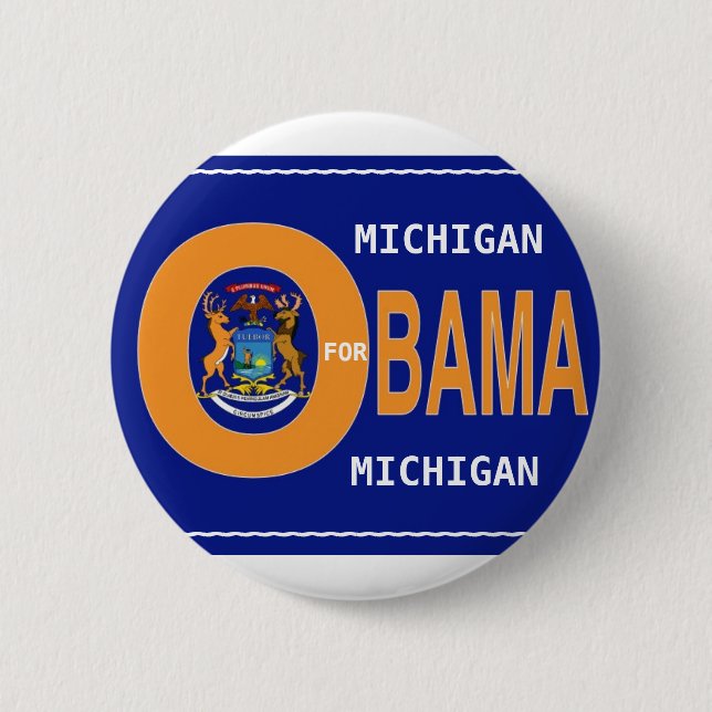 MICHIGAN FOR OBAMA Button (Front)
