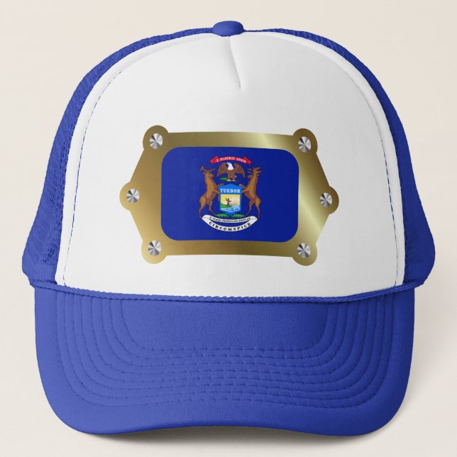 Michigan framed Flag Hat (Front)