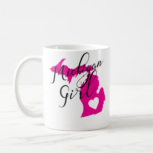 Michigan Girl Retro Coffee Mug Proud Michigander (Left)