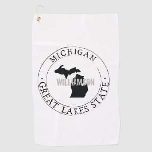 Michigan Golf Towel State Personalised