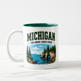 Michigan Great Lakes Escape Two-Tone Coffee Mug