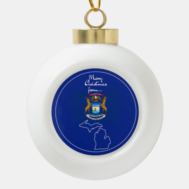 Michigan - "Great Lakes Greetings" Ornament (Front)