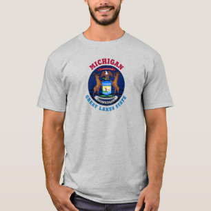 MICHIGAN GREAT LAKES STATE FLAG T-Shirt